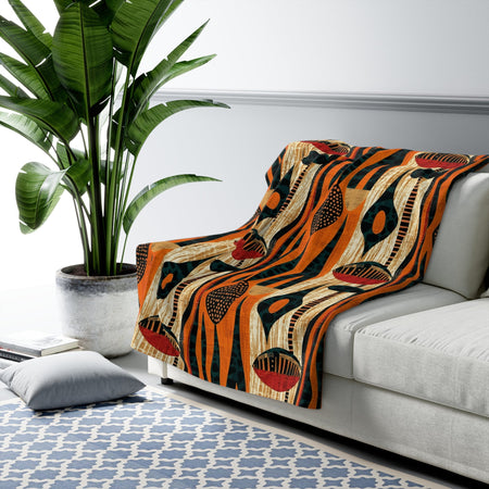 African Print Sherpa Blanket - SANKTUARI DECOR