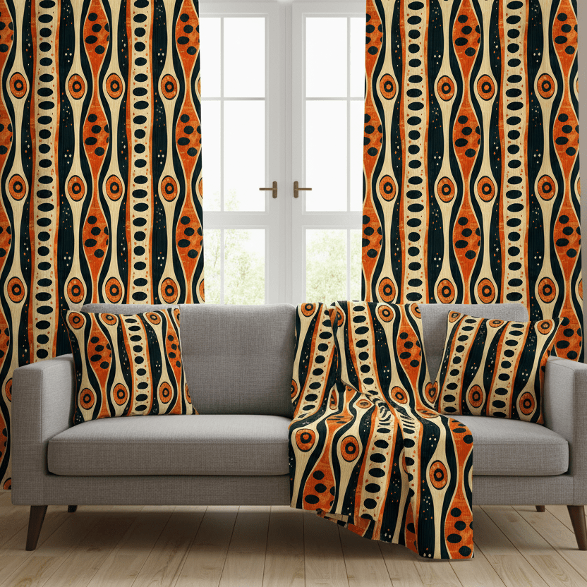 African Tribal Mudcloth Living Room Decor Set - SANKTUARI DECOR