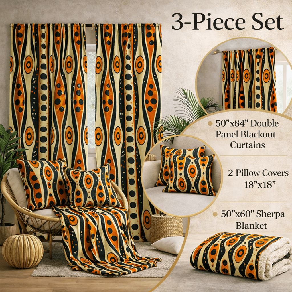 African Tribal Mudcloth Living Room Decor Set - SANKTUARI DECOR
