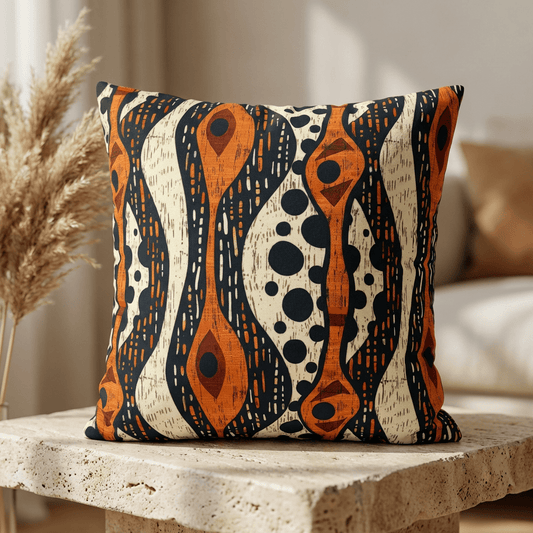 African Tribal Mudcloth Pillow Cover - SANKTUARI DECOR