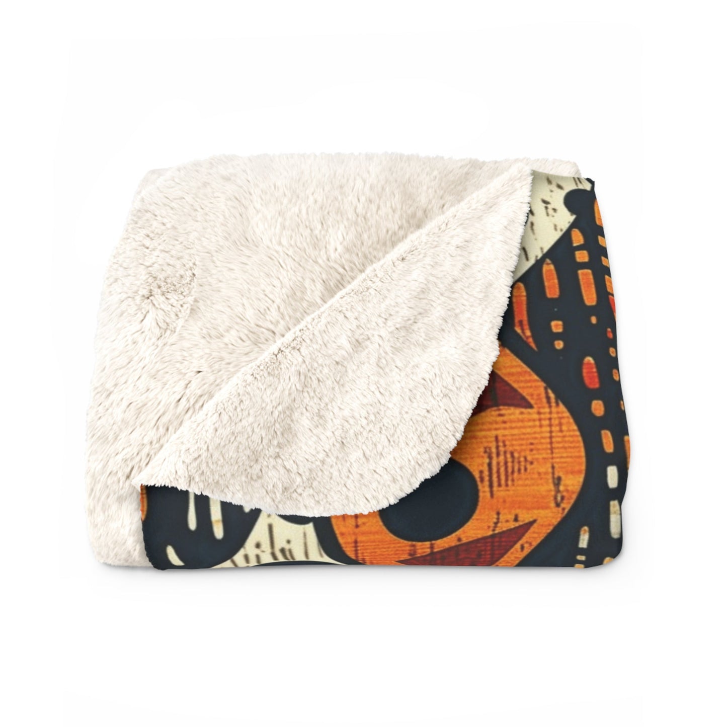 African Tribal Mudcloth Sherpa Blanket - SANKTUARI DECOR