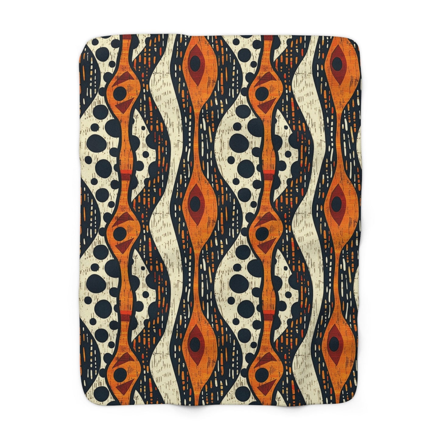 African Tribal Mudcloth Sherpa Blanket - SANKTUARI DECOR