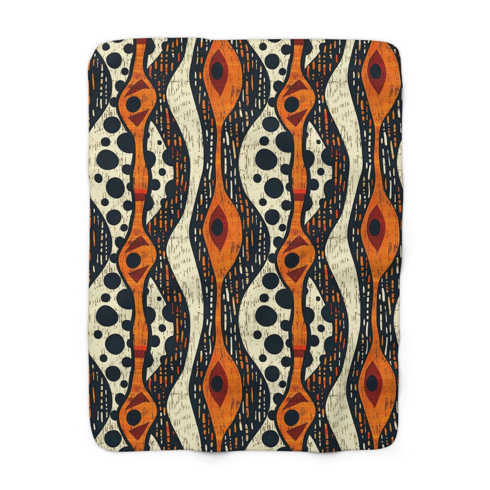 African Tribal Mudcloth Sherpa Blanket - SANKTUARI DECOR