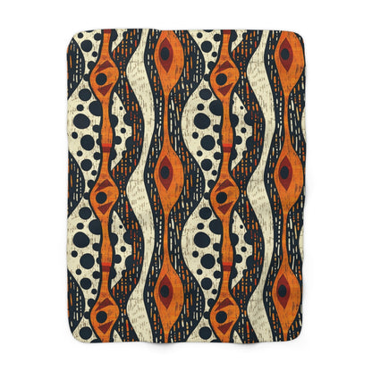 African Tribal Mudcloth Sherpa Blanket - SANKTUARI DECOR