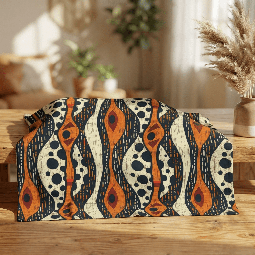 African Tribal Mudcloth Sherpa Blanket - SANKTUARI DECOR