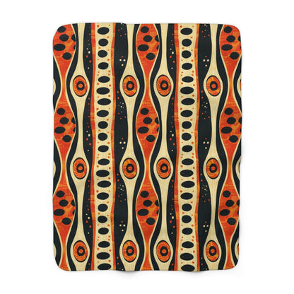 African Tribal Mudcloth Sherpa Blanket - SANKTUARI DECOR