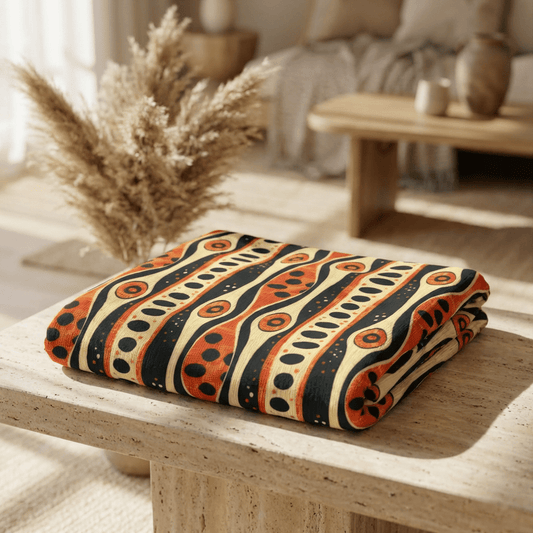 African Tribal Mudcloth Sherpa Blanket - SANKTUARI DECOR
