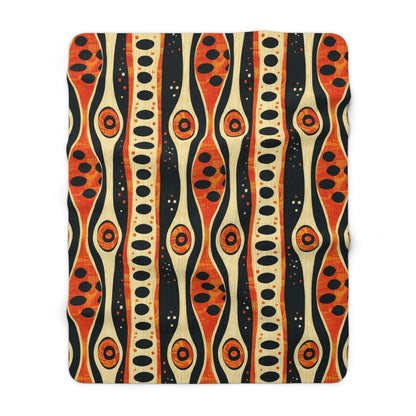 African Tribal Mudcloth Sherpa Blanket - SANKTUARI DECOR