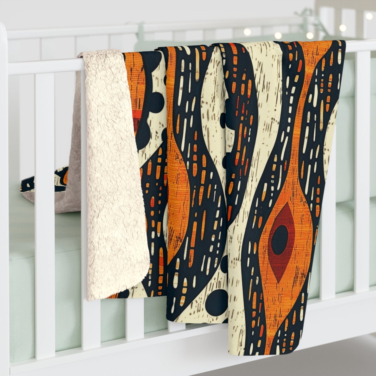 African Tribal Mudcloth Sherpa Blanket - SANKTUARI DECOR