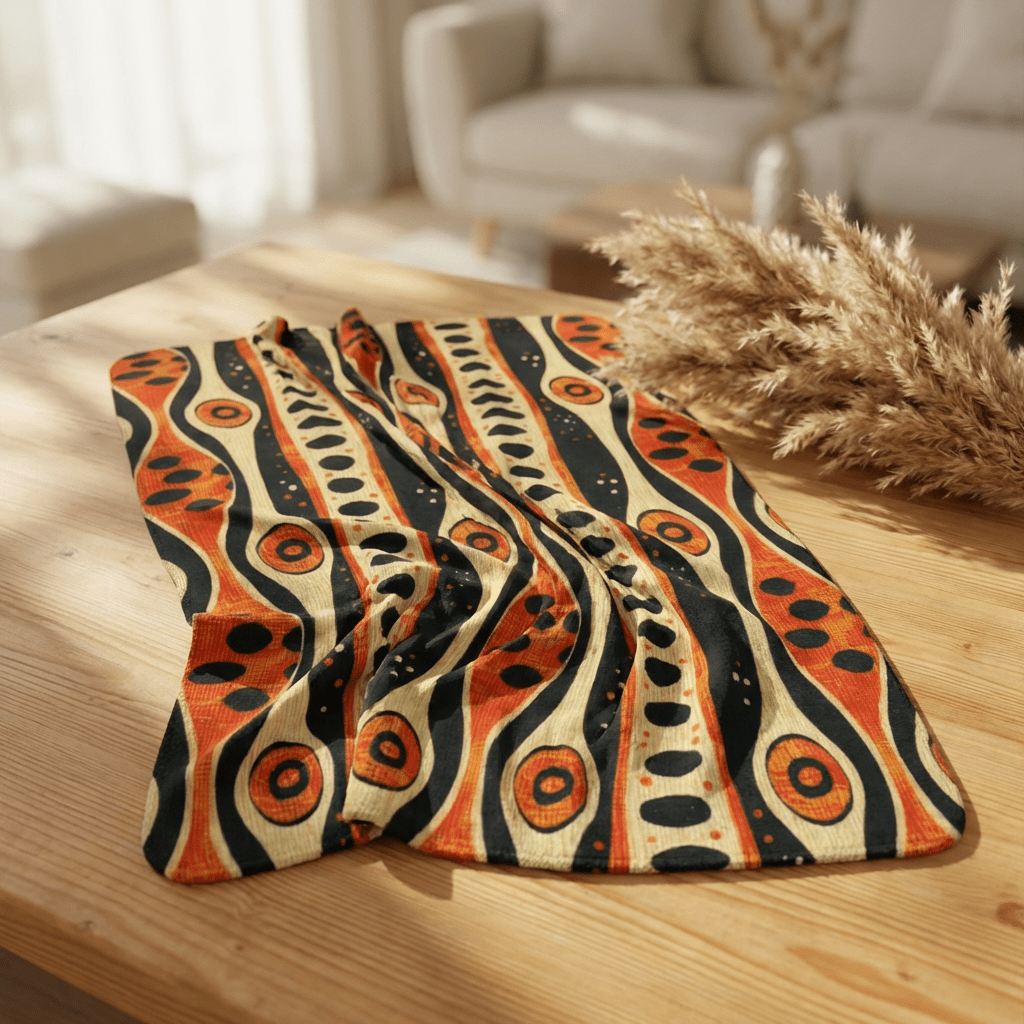African Tribal Mudcloth Sherpa Blanket - SANKTUARI DECOR
