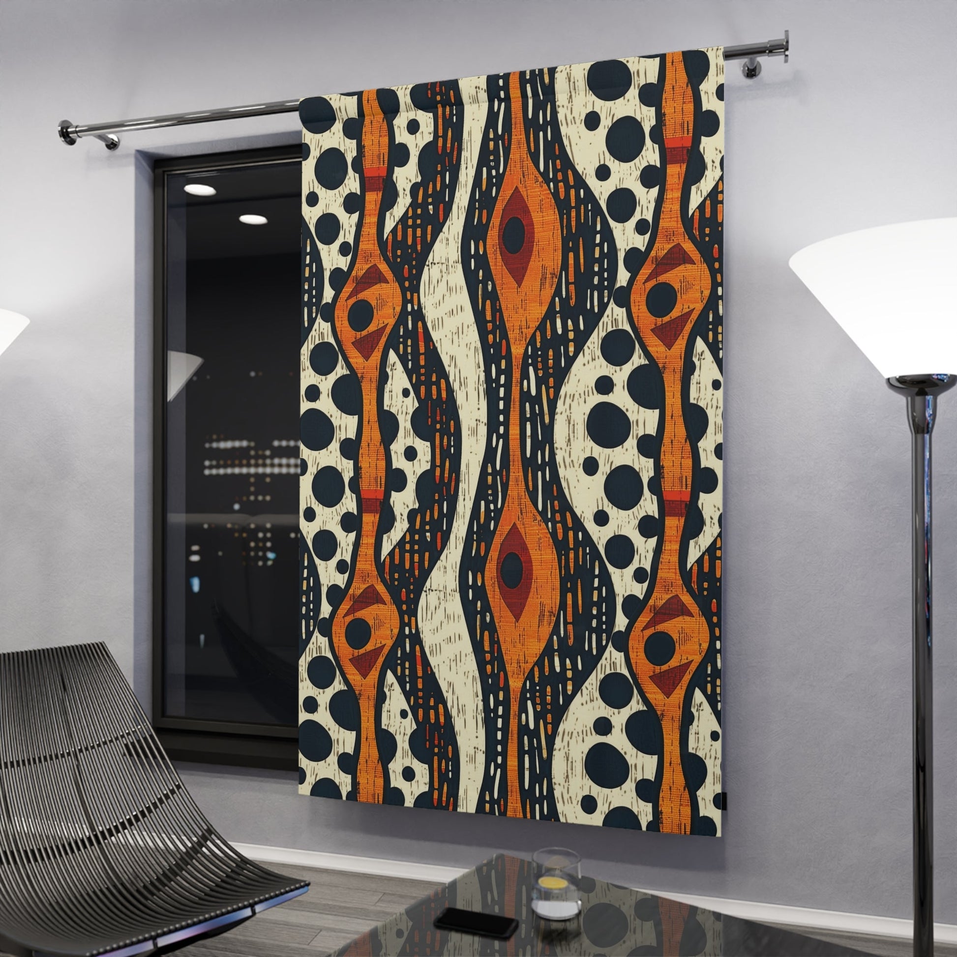 African Tribal Print Window Curtains - SANKTUARI DECOR