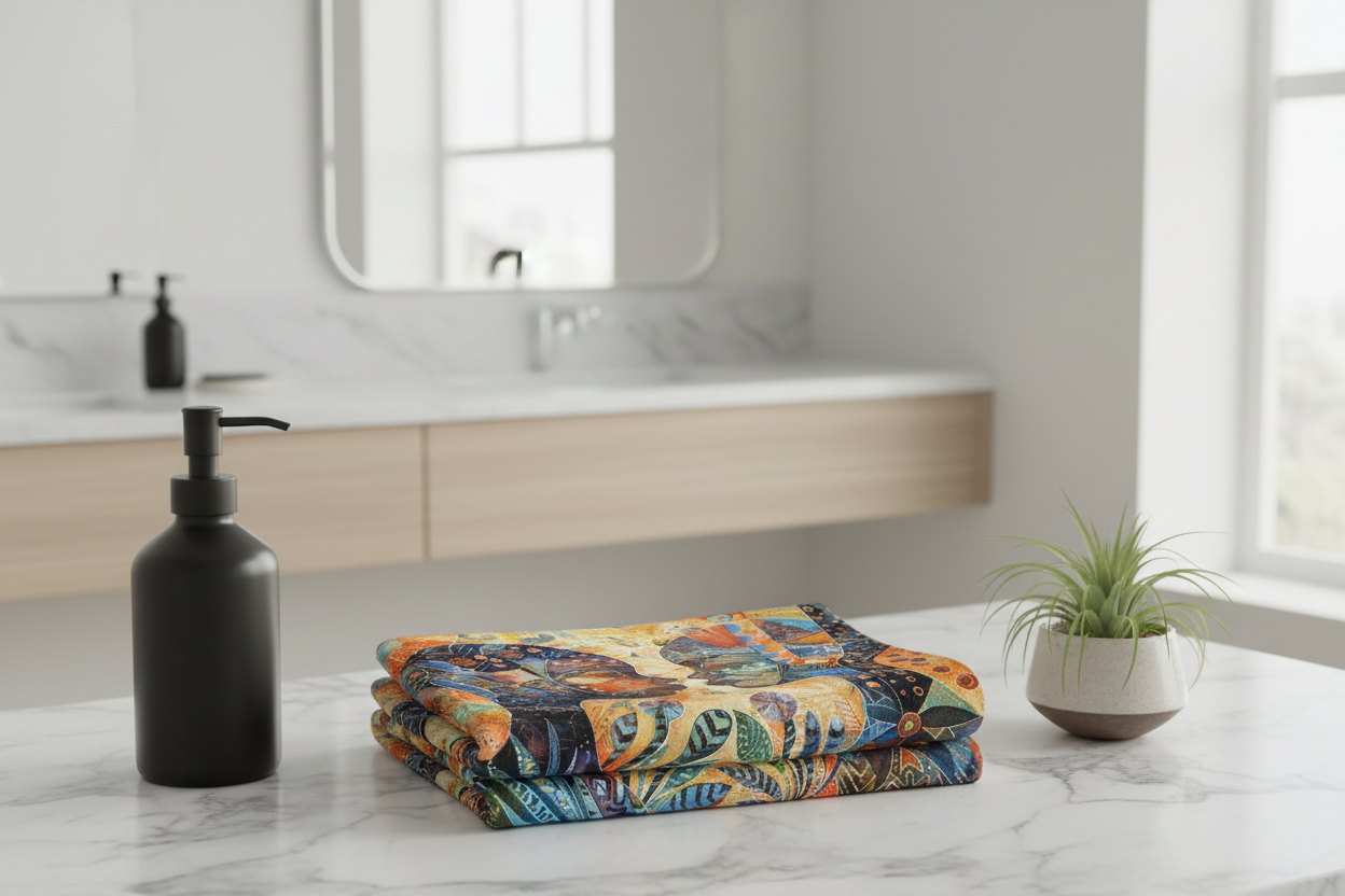 Afro-Boho Face Towel Mockup