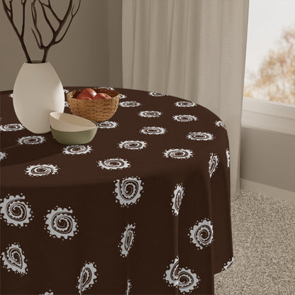 African mudcloth print tablecloth on dining table