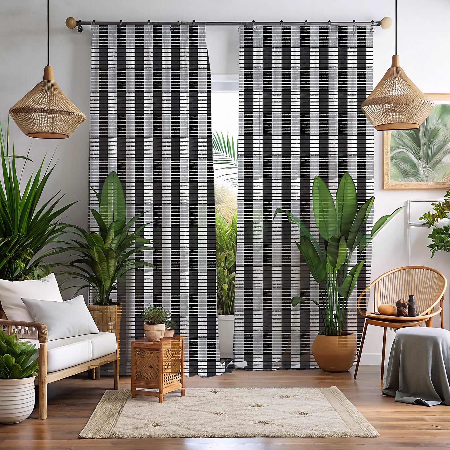 African print window curtains for living room