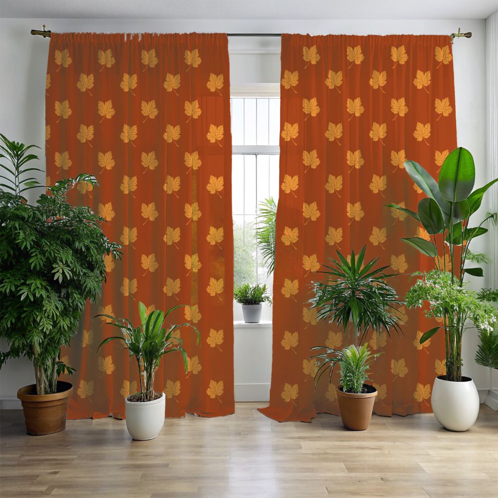 Autumn Leaf Window Curtains - SANKTUARI DECOR
