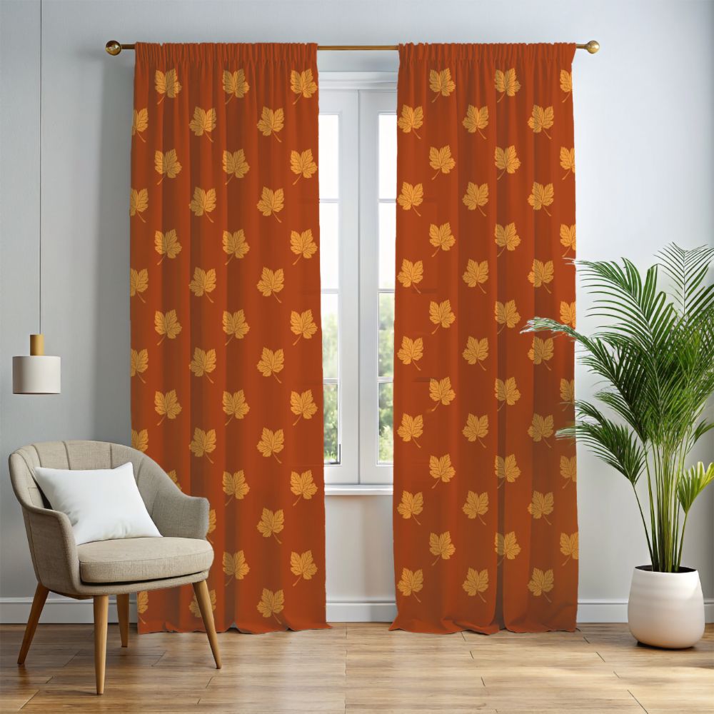 Autumn Leaf Window Curtains - SANKTUARI DECOR