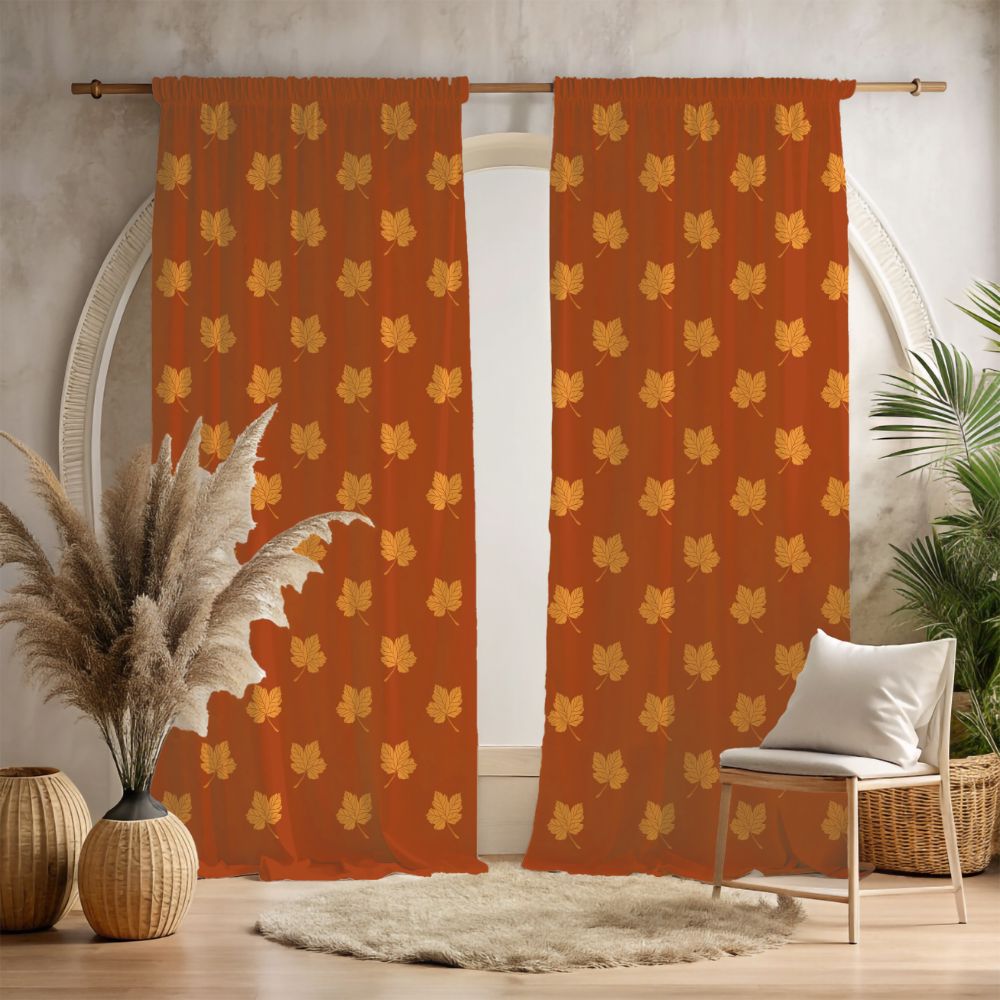 Autumn Leaf Window Curtains - SANKTUARI DECOR