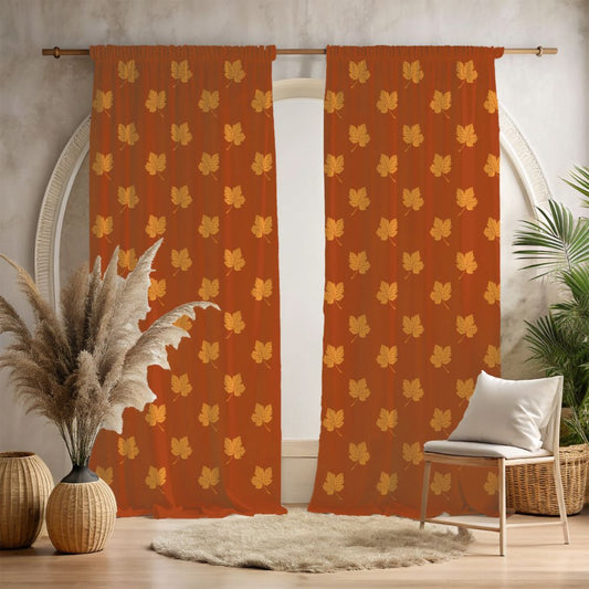 Autumn Leaf Window Curtains - SANKTUARI DECOR