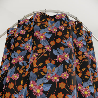 Batik Floral Print Shower Curtain 