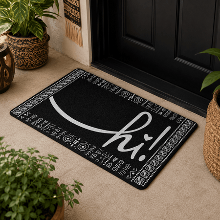 Black Afro Boho Hi Doormat - SANKTUARI DECOR