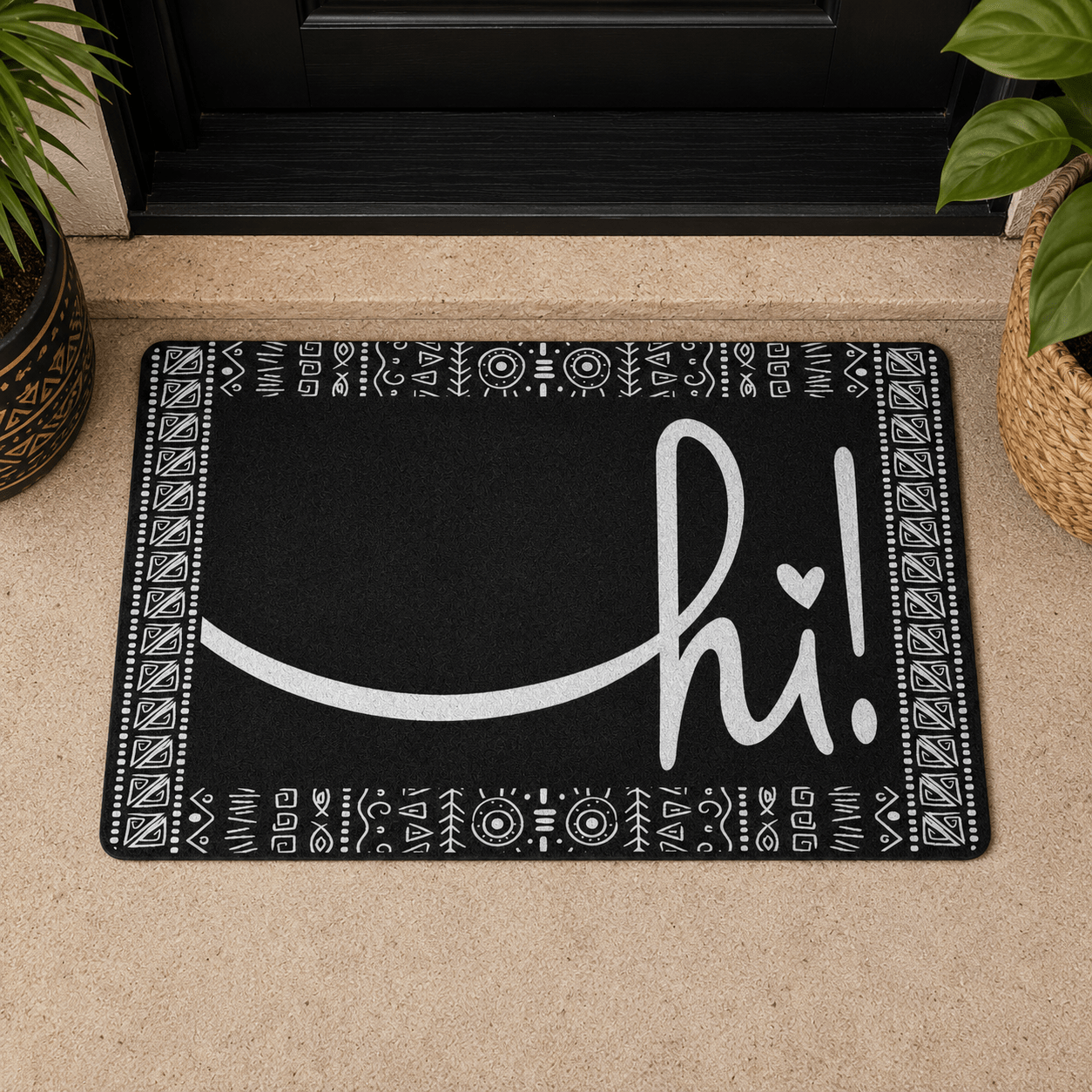 Black Afro Boho Hi Doormat - SANKTUARI DECOR