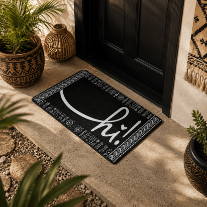 Black Afro Boho Hi Doormat - SANKTUARI DECOR