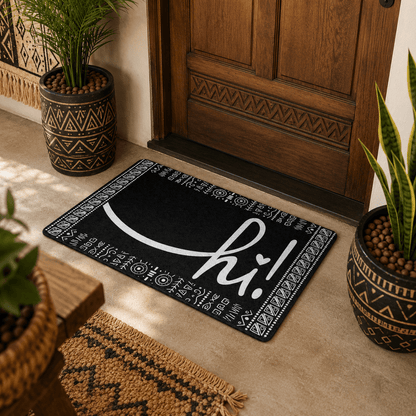 Black Afro Boho Hi Doormat - SANKTUARI DECOR