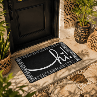 Black Afro Boho Hi Doormat - SANKTUARI DECOR