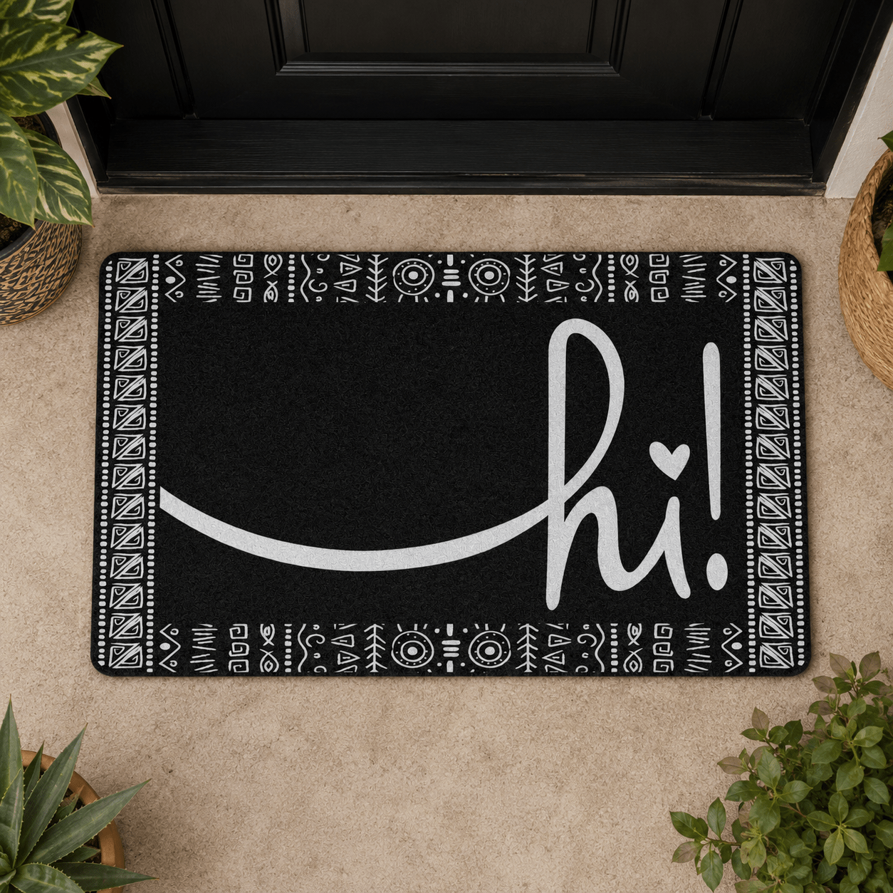 Black Afro Boho Hi Doormat - SANKTUARI DECOR