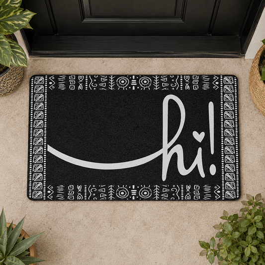 Black Afro Boho Hi Doormat