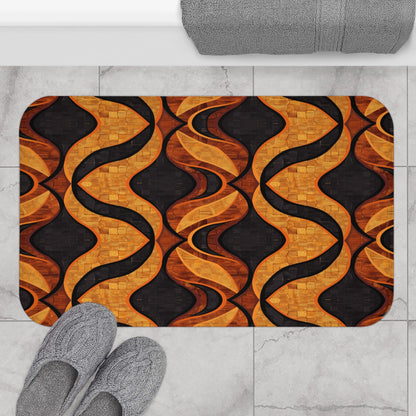 Black and Gold Mudcloth Bath Mat - SANKTUARI DECOR