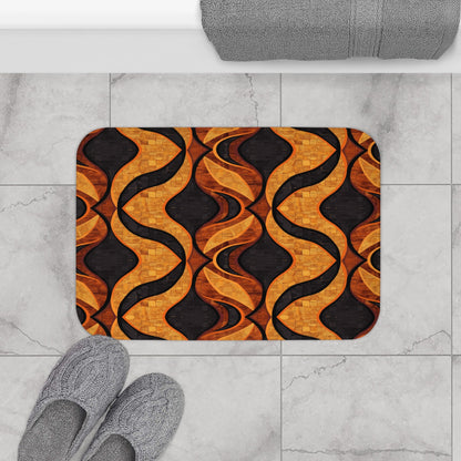 Black and Gold Mudcloth Bath Mat - SANKTUARI DECOR