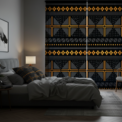 Black Gold Mud Cloth - Bedroom Pillows