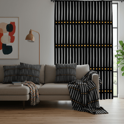 Black Gold Mudcloth Living Room Decor Set - SANKTUARI DECOR