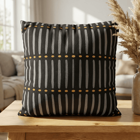 Black Gold Mudcloth Living Room Decor Set - SANKTUARI DECOR
