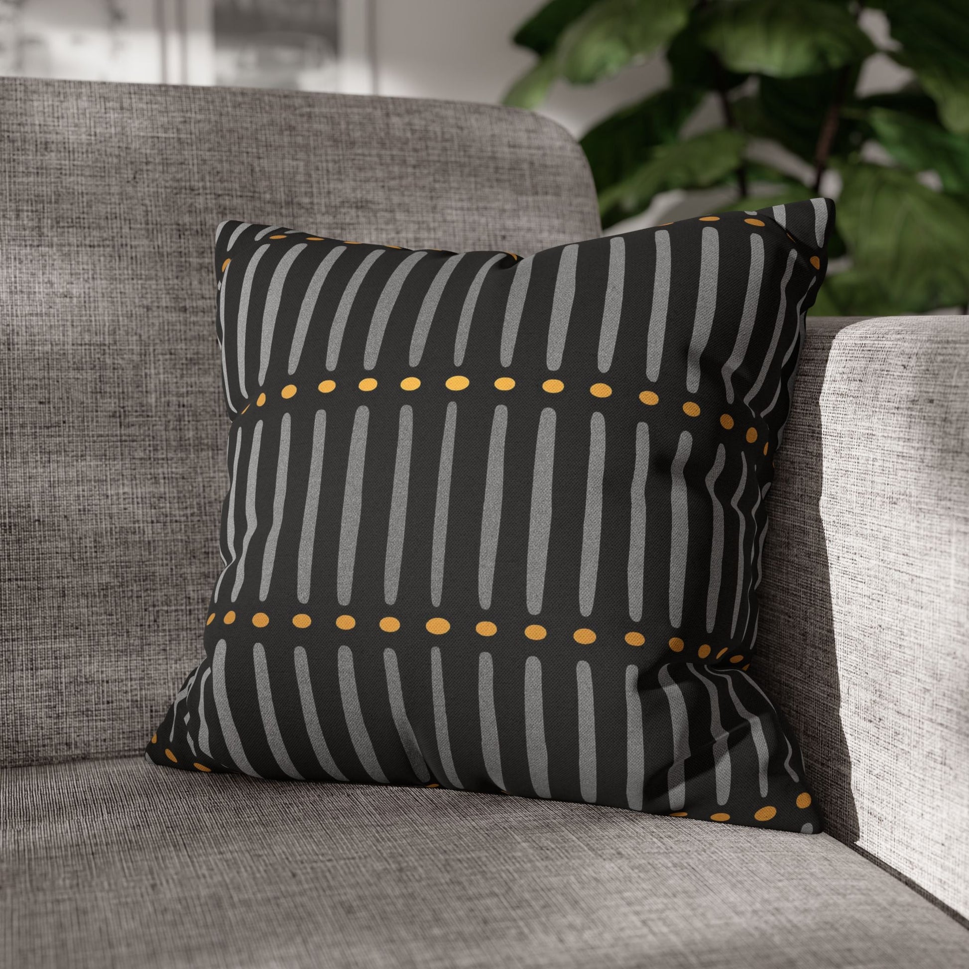 Black Gold Mudcloth Living Room Decor Set - SANKTUARI DECOR