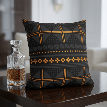 Black Gold Tribal Pillow Cover - SANKTUARI DECOR