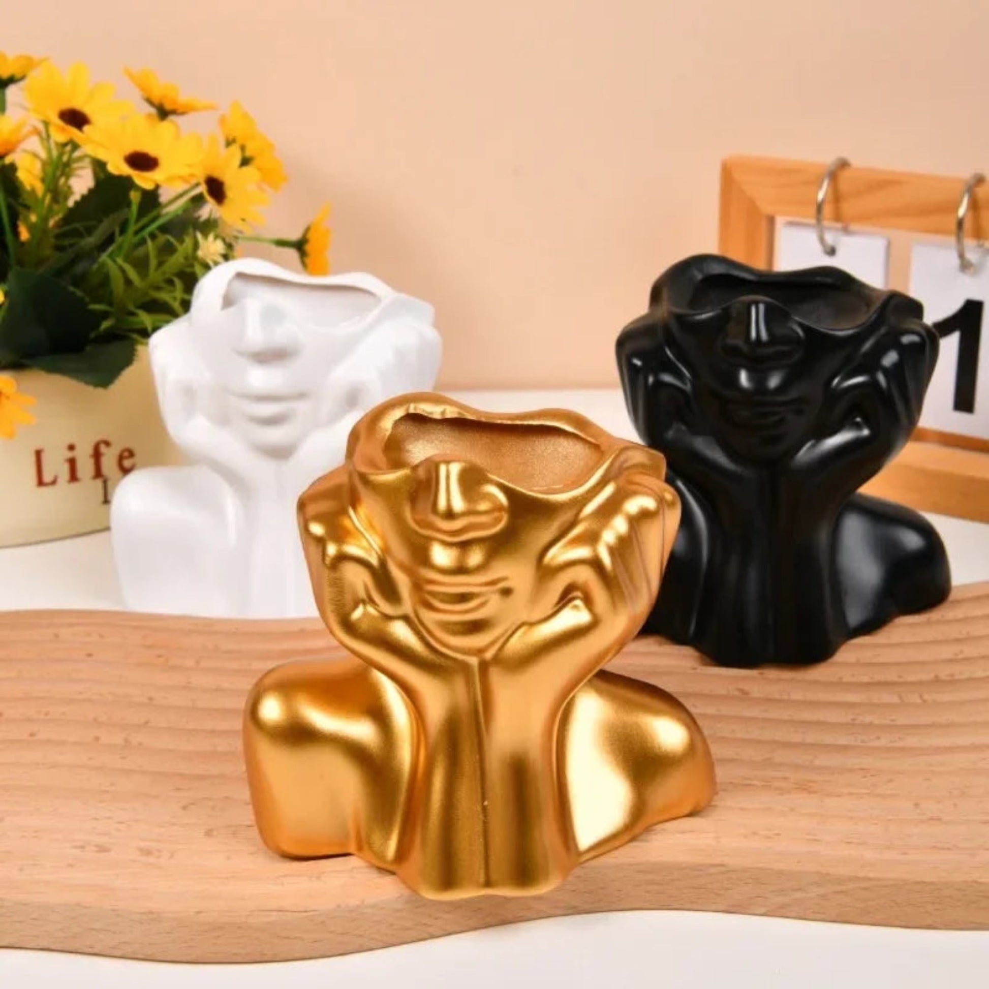 Black Woman Sculpture Vase - SANKTUARI DECOR