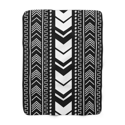 Bogolan Stripe Sherpa Blanket - SANKTUARI DECOR