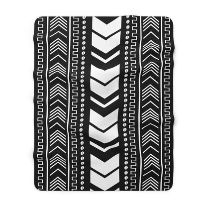 Bogolan Stripe Sherpa Blanket - SANKTUARI DECOR