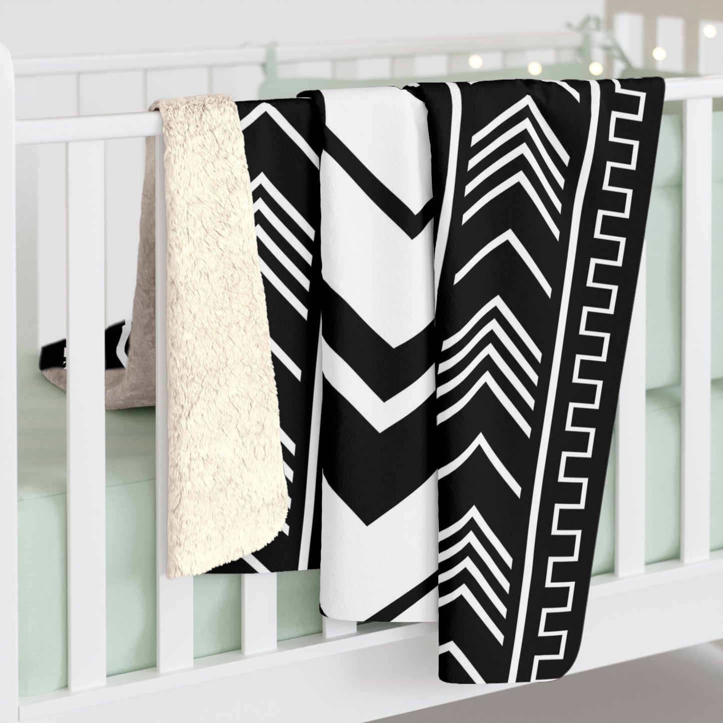Bogolan Stripe Sherpa Blanket - SANKTUARI DECOR