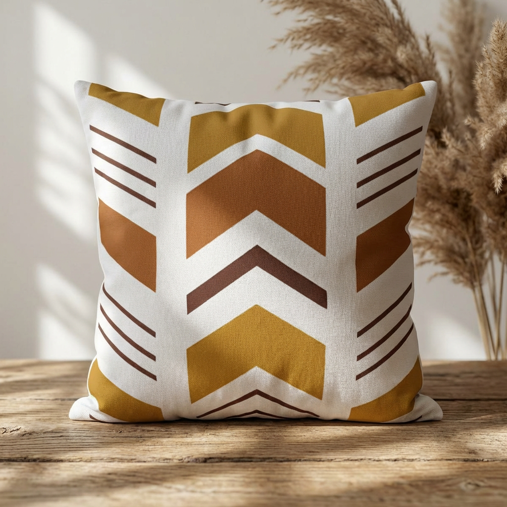 African Geometric Throw Pillow