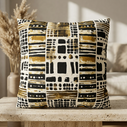 Abstract Mudcloth Pillow Cover