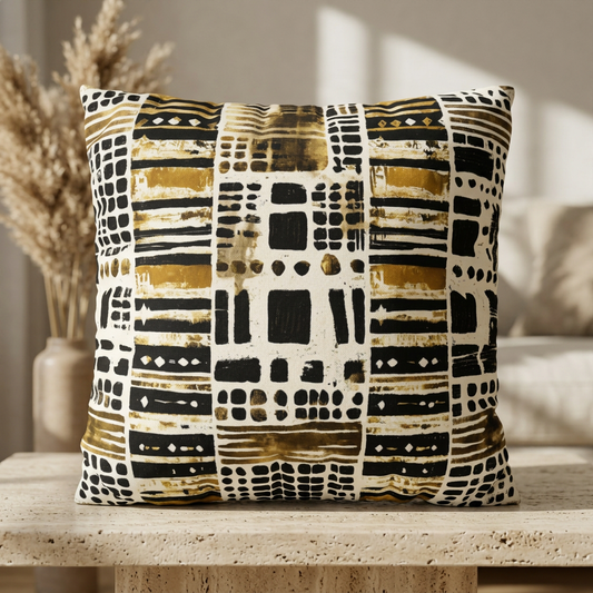 Abstract Mudcloth Pillow Cover