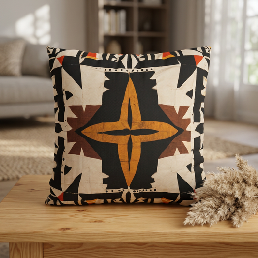 Funda o almohada con estampado de tela cruzada