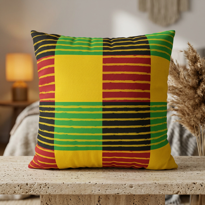 African-Inspired Plaid Accent Cushion