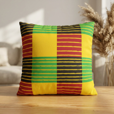 African-Inspired Plaid Accent Cushion
