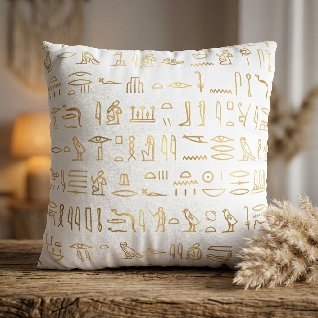 Egyptian Hieroglyphics Throw Pillow