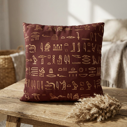 Egyptian Hieroglyphics Throw Pillow