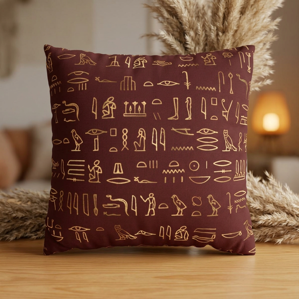 Egyptian Hieroglyphics Throw Pillow